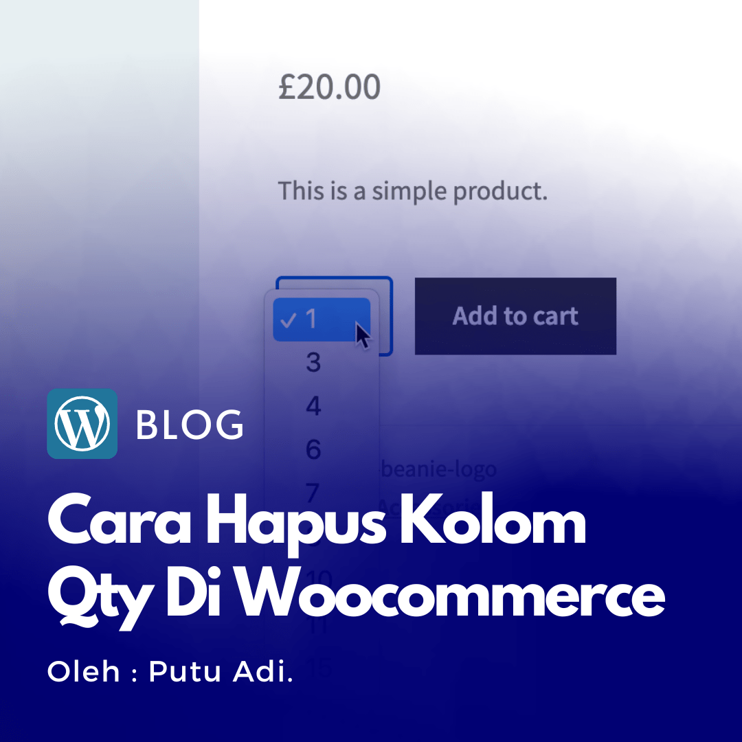 Cara menghapus / menonaktifkan kolom qty di single product woocommerce